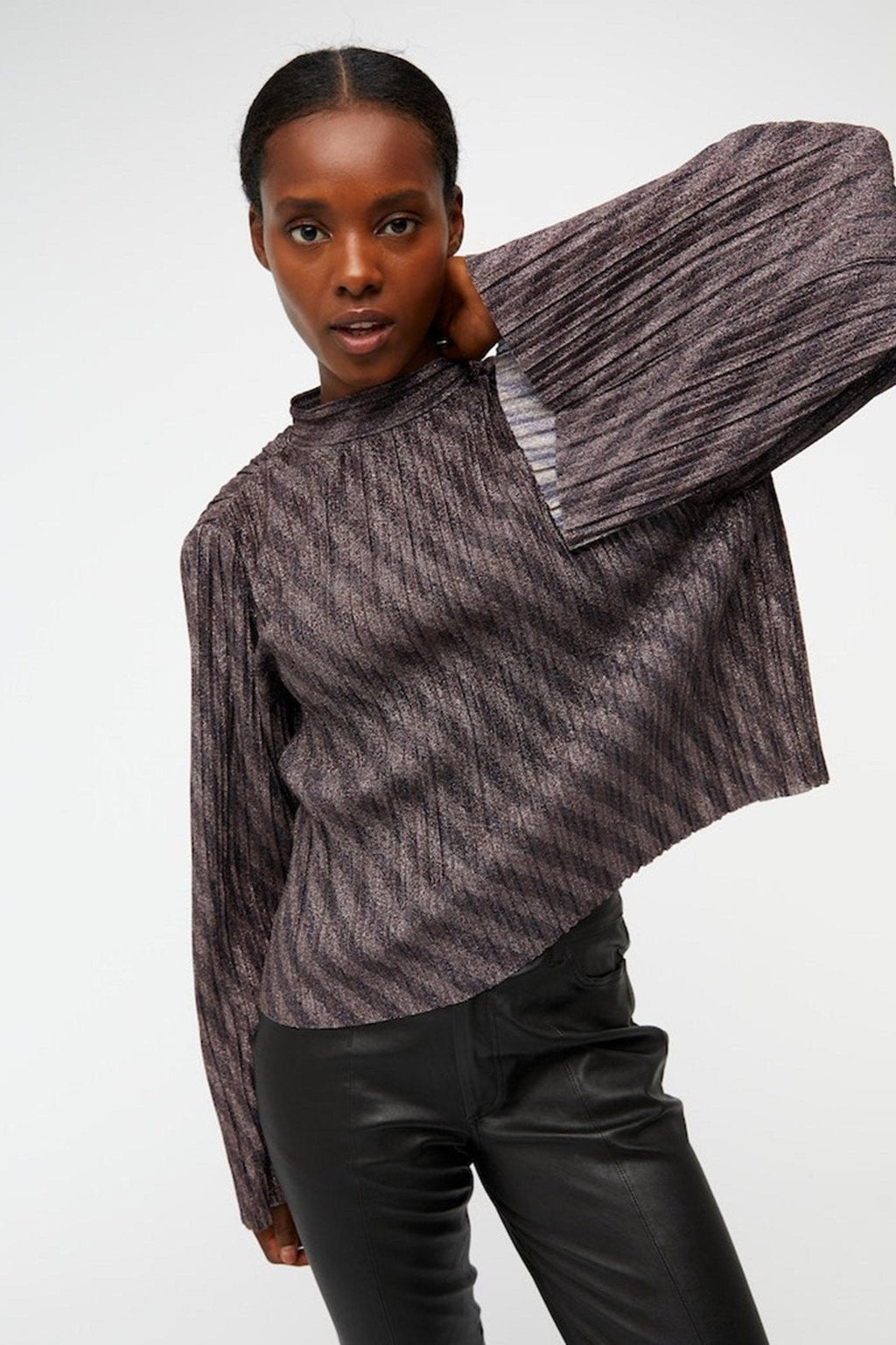 Lux Langærmet Bluse - Sort