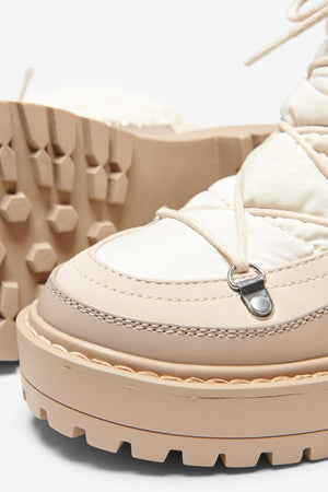 Bottes de la lune bandie - blanc