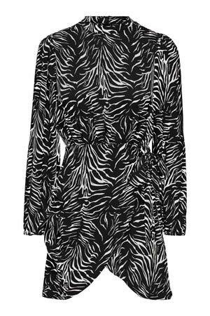 Mille wrap klänning - zèbre vibrant noir