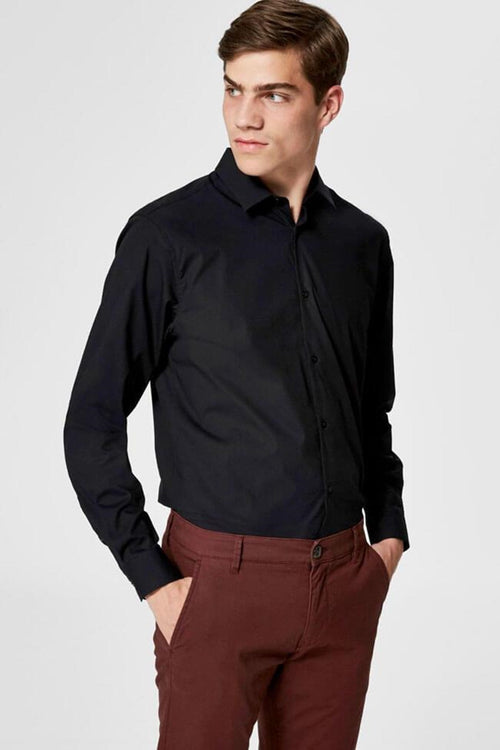 Preston shirt - Slim fit - Black - TeeShoppen Group™ - Formal Shirts & Blouses - Selected Homme