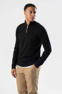 Pullover Half Zip - Black (C.D)