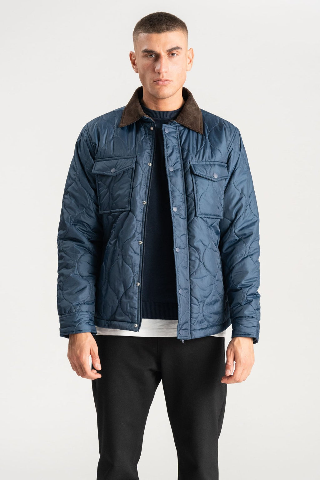 Quilted Jacket - Navy