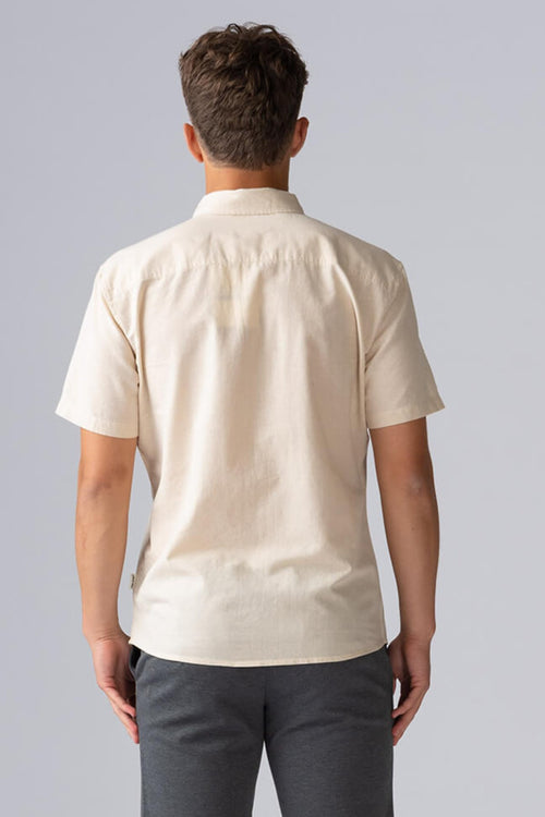 Short - sleeved Linen Shirt - Oyster Gray - TeeShoppen Group™ - Skjorter & Bluser - Blend