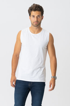 Sleeveless Tee - White