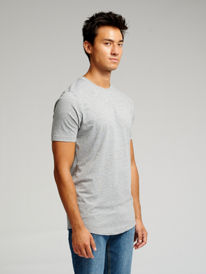 T-shirt long - mélange gris