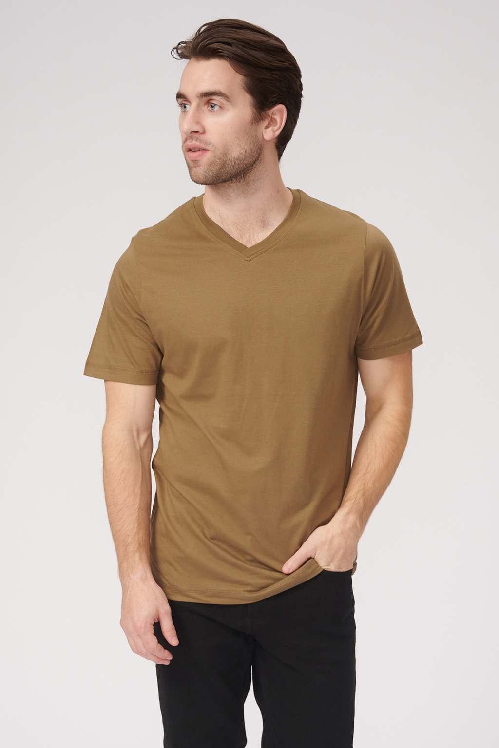 T-shirt Vneck de base - Olive