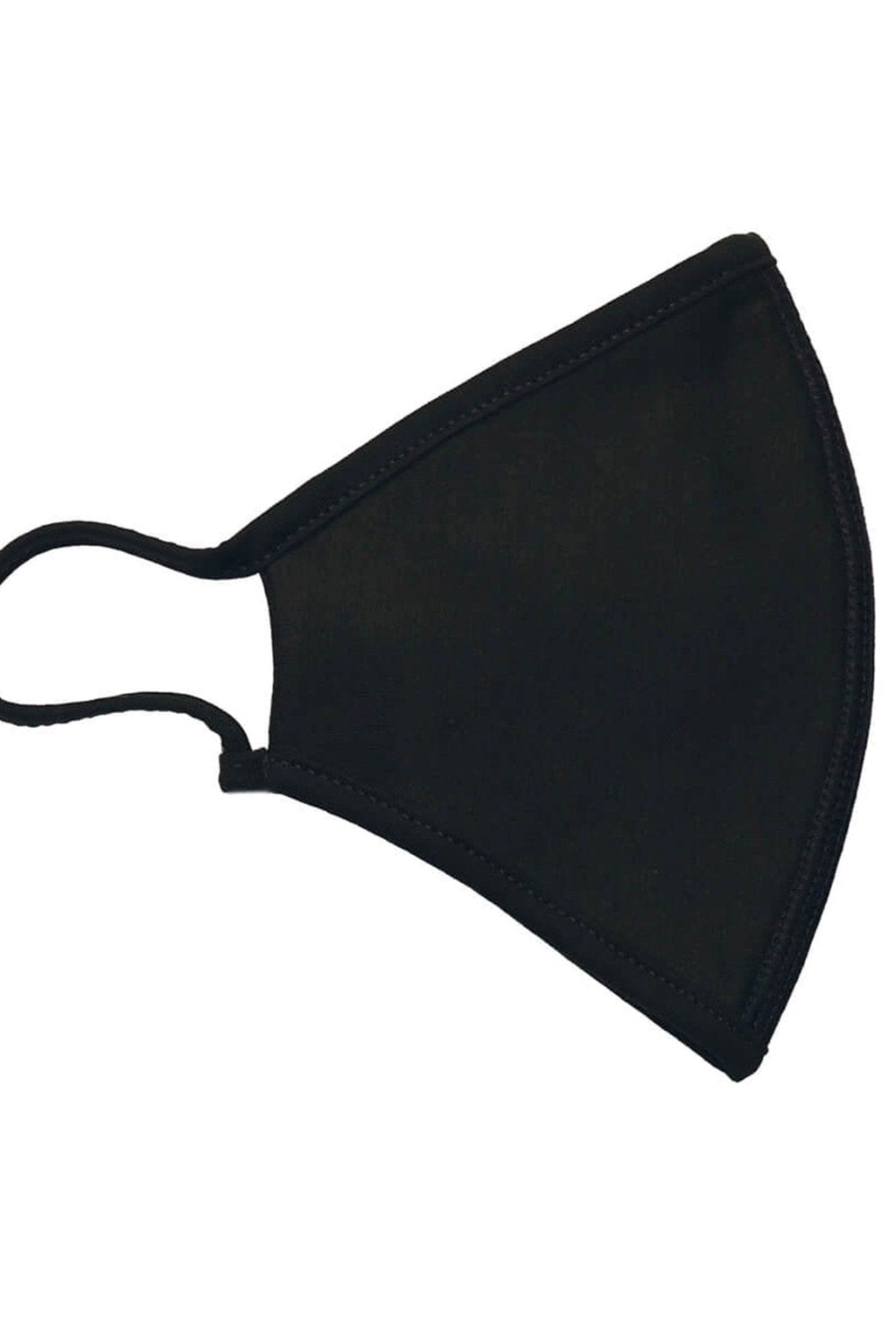 Masque en tissu avec 3 couches - noir (coton biologique)