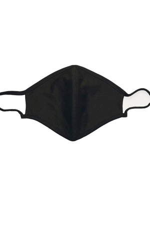Masque en tissu avec 3 couches - noir (coton biologique)