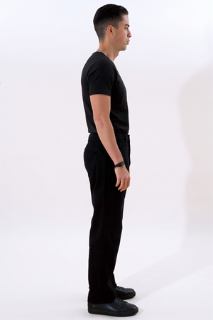 Chino droit en coton - Noir