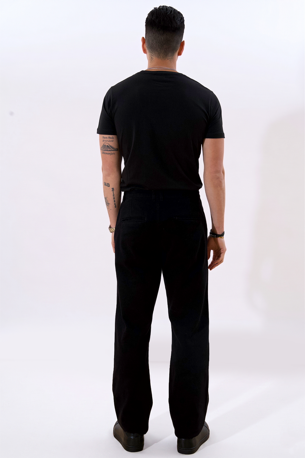 Chino droit en coton - Noir