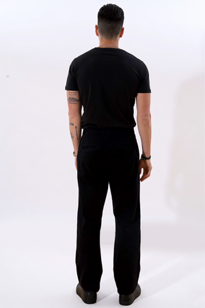 Chino droit en coton - Noir