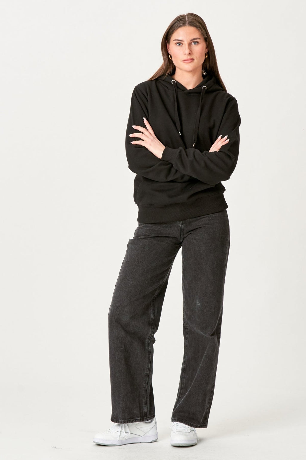 Sweat à capuche surdimensionné - noir