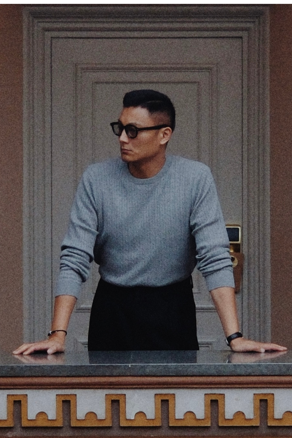 Pull en maille torsadée - Gris mélangé