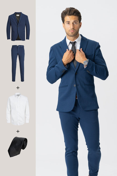 The Original Performance Suit™️ (Blue) + Shirt & Tie - Package Deal - TeeShoppen Group™