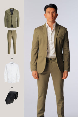 The Original Performance Suit™️ (Olive) + Chemise et cravate - Offre groupée