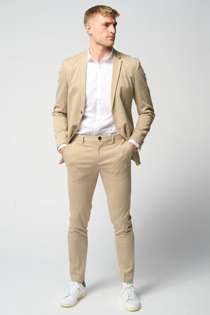 The Original Performance Suit™️ (Sand) + Shirt & Tie - Package Deal