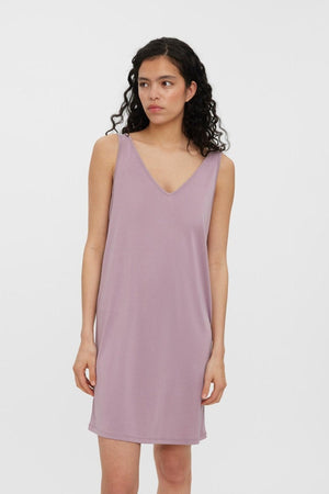Filli V-Neck Dress - Elderberry