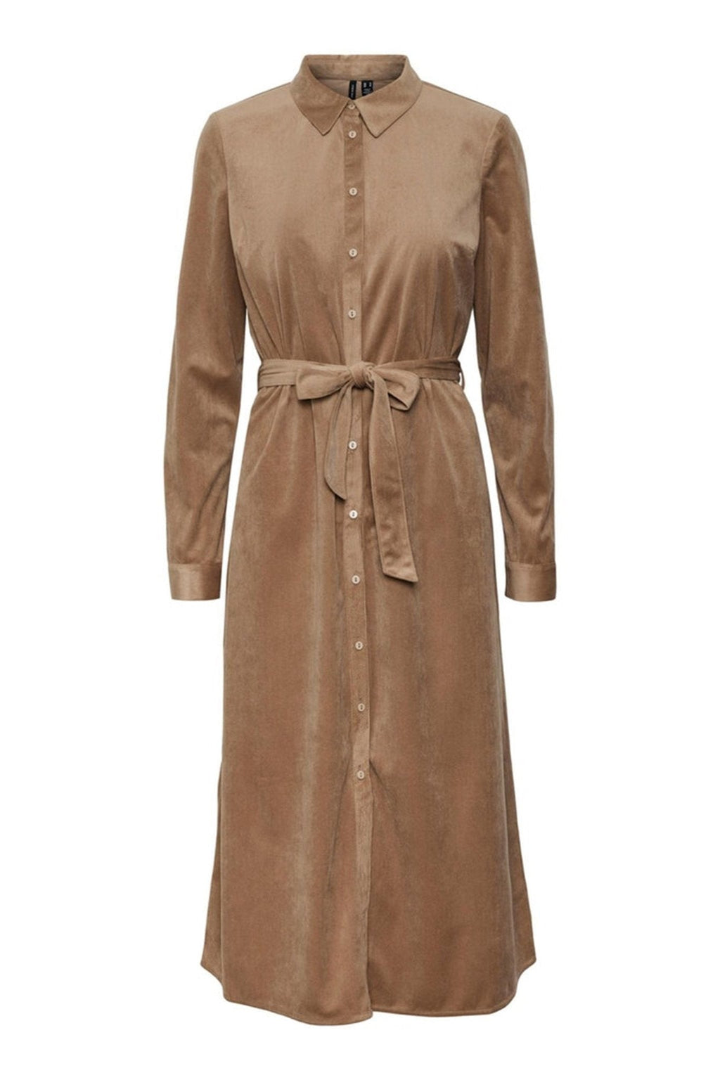 Robe chemise en veau Ida - Vison argenté