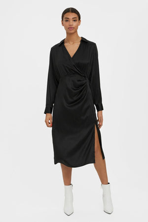 Robe en veau Kleo - Noir