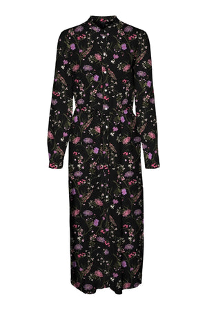 Robe de chemise à manches longues faciles - violet