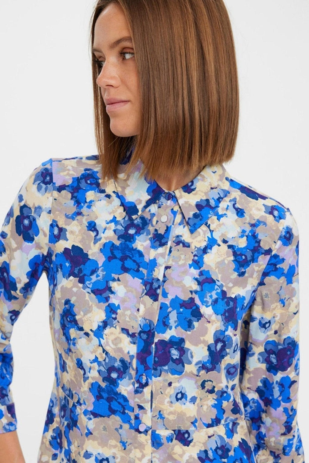 Robe de chemise Elly 3/4 - bleu nautique