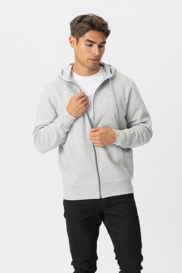 Sweat à capuche zippé - Gris cendré