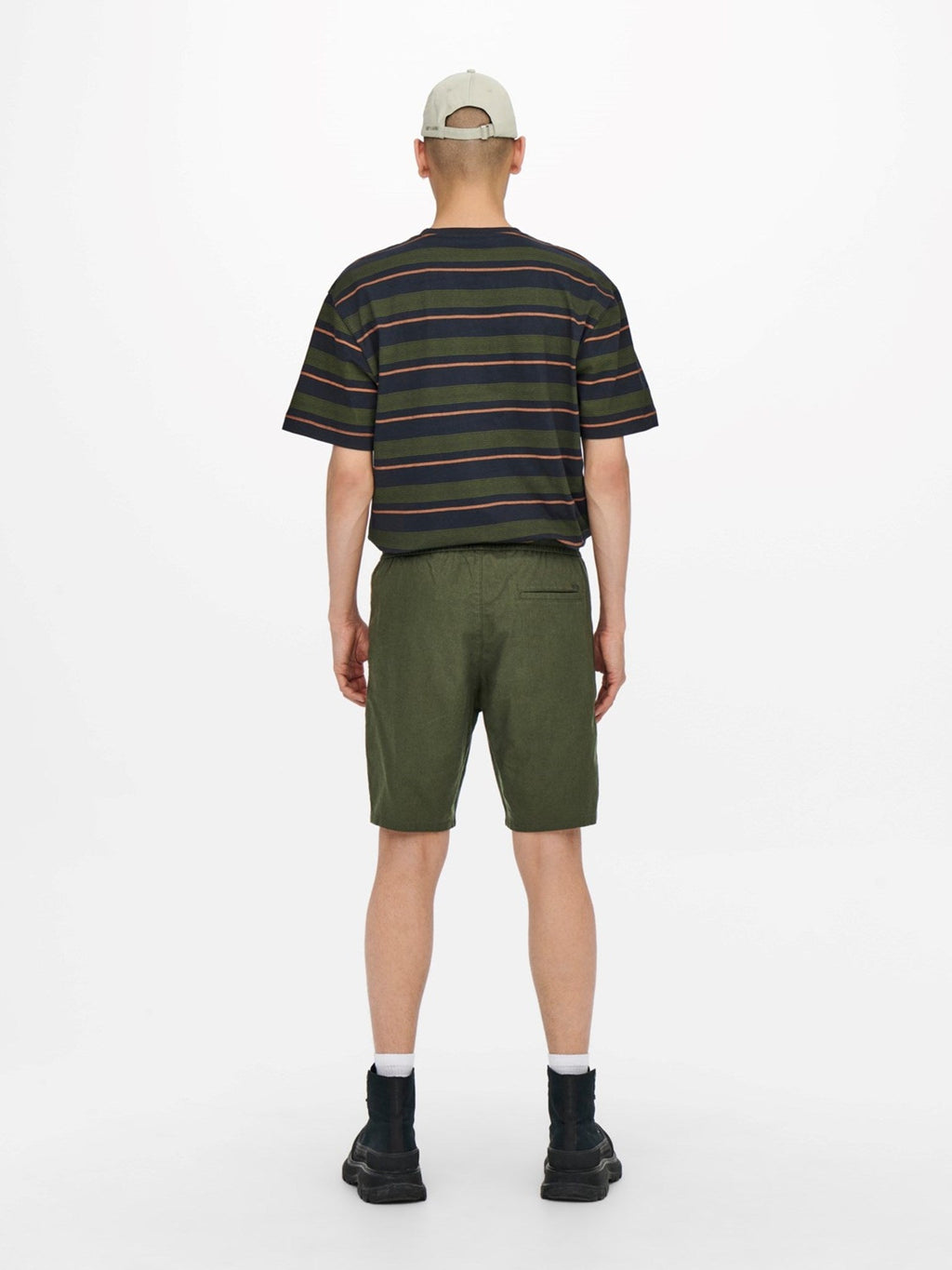 Linus Linen Shorts - Olive Night