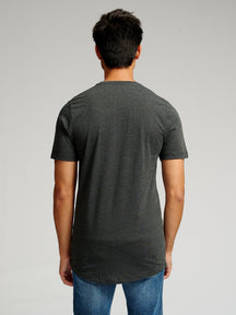 T-shirt long - mélange gris foncé