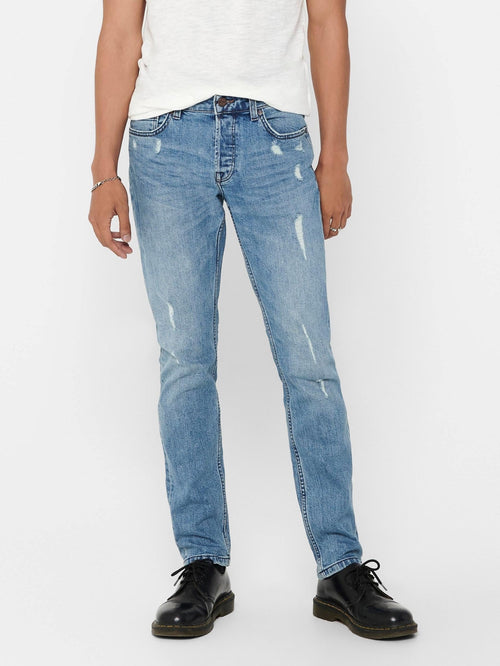 Loom Slim Fit Can Jeans - Blue Denim - TeeShoppen Group™ - Jeans - Only & Sons