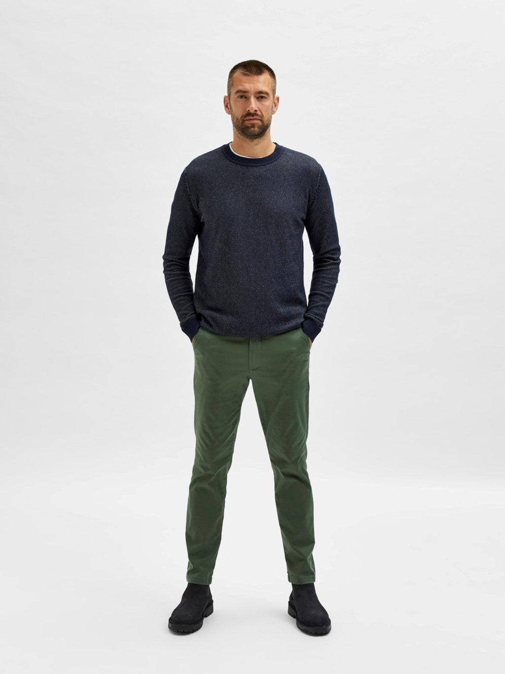 Pantalon de chino flexible Miles - Bronze Green (coton biologique)