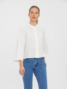 Natali 3/4 Crop Shirt - Blanche-Neige