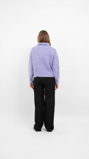 Olina Collar Bluse - Jacaranda - TeeShoppen Group™ - Knitwear - Vero Moda
