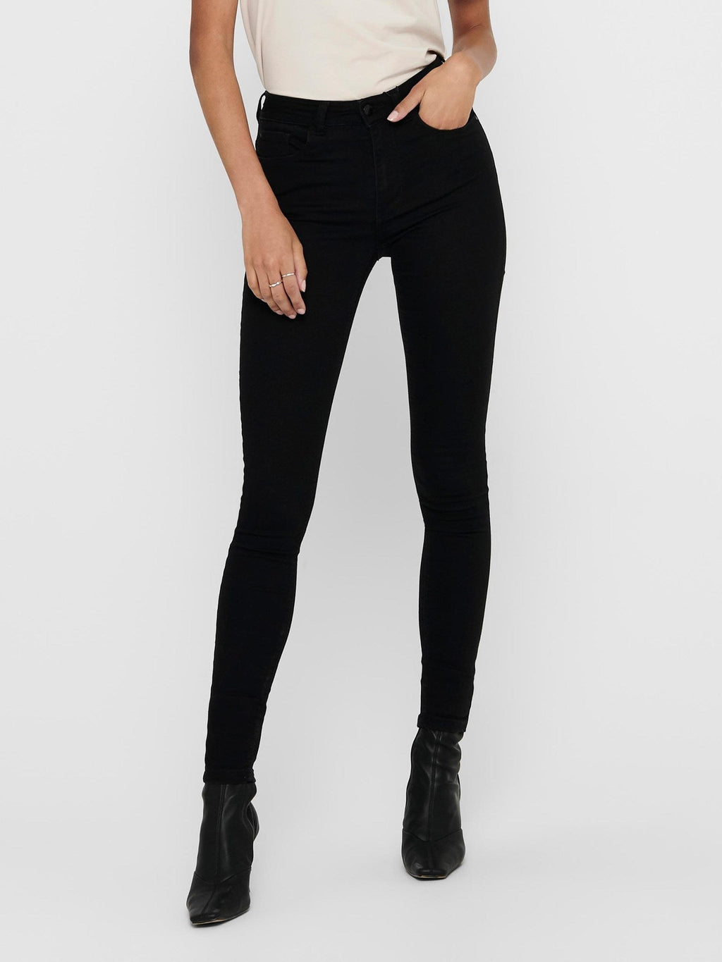 Jeans de performance - noir (taille haute)