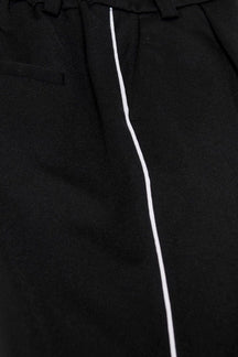 Pantalon poptrash (enfants) - noir avec bande blanche