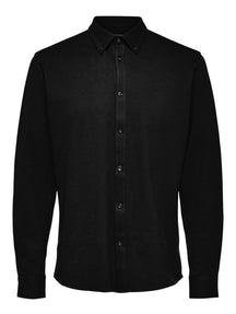 Slim Fit Shirt en coton biologique - noir