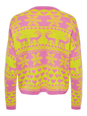 Xmas Langærmet Pullover - Strawberry Moon - TeeShoppen Group™ - Knitwear - ONLY